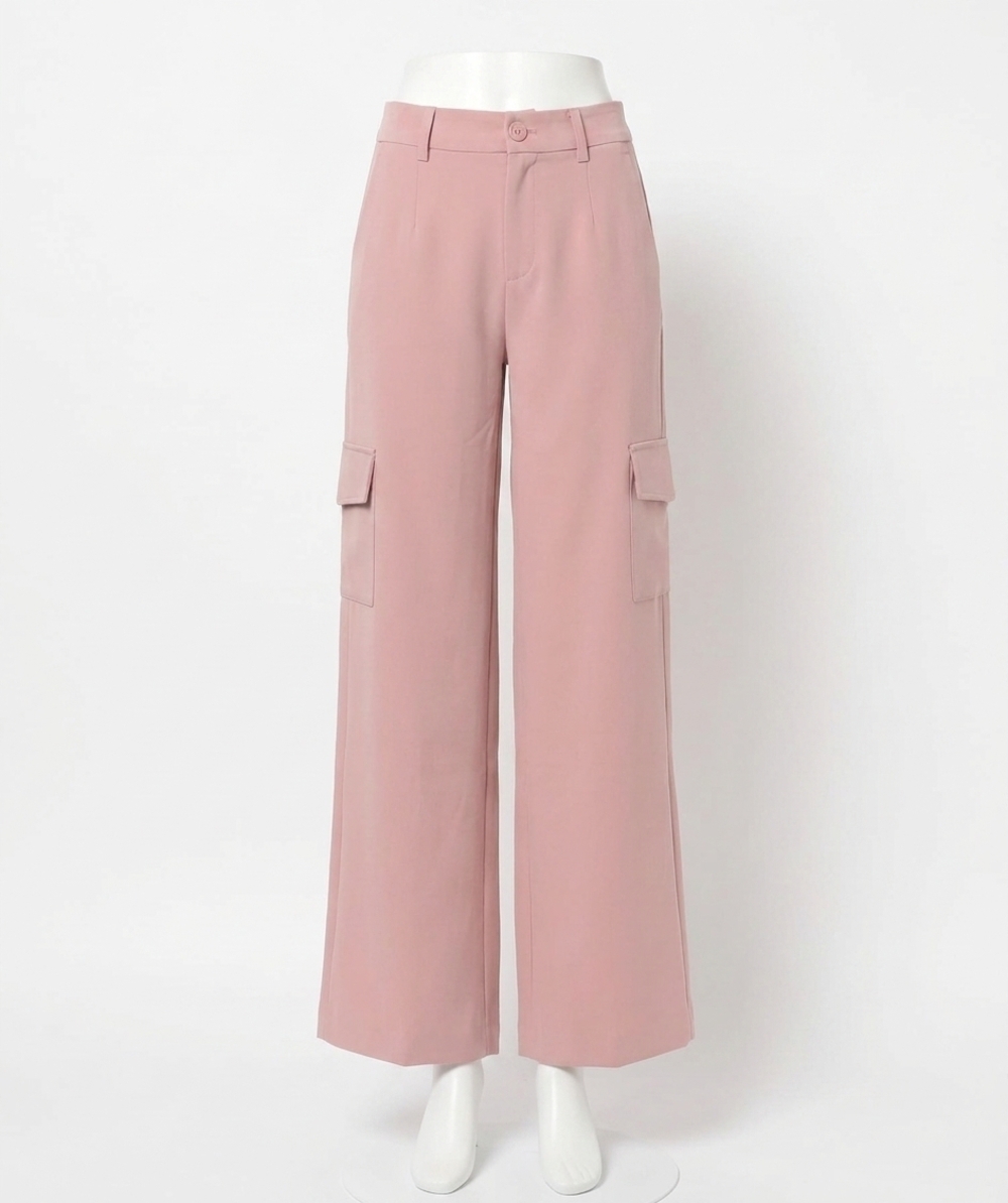 NEW ESQUALO tira wide cargo city trousers in chalk pink